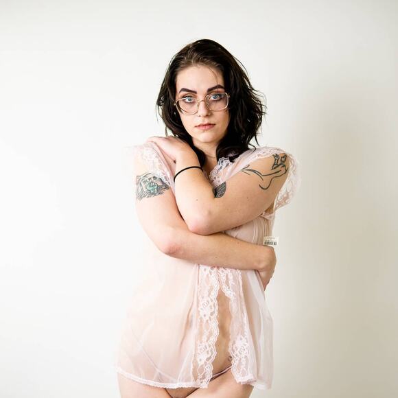 Vintage Other - NEW Deadstock Vintage 70’s Chiffon Sheer Boudoir Pin Up Cover Nightie